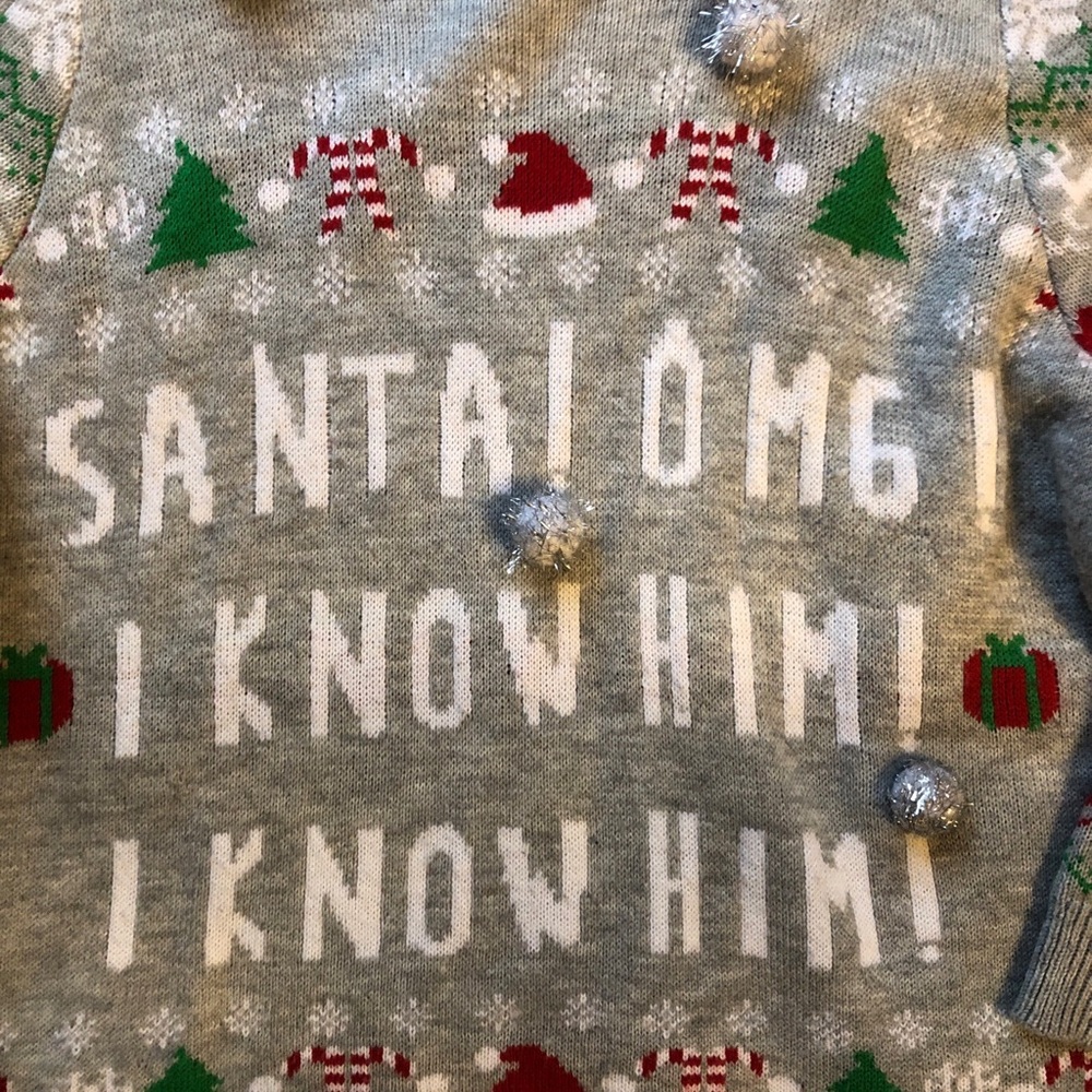 Joe Boxer Gray 'Santa! Oh My! I Know Him!' Holiday Sweater - Picture 3 of 4